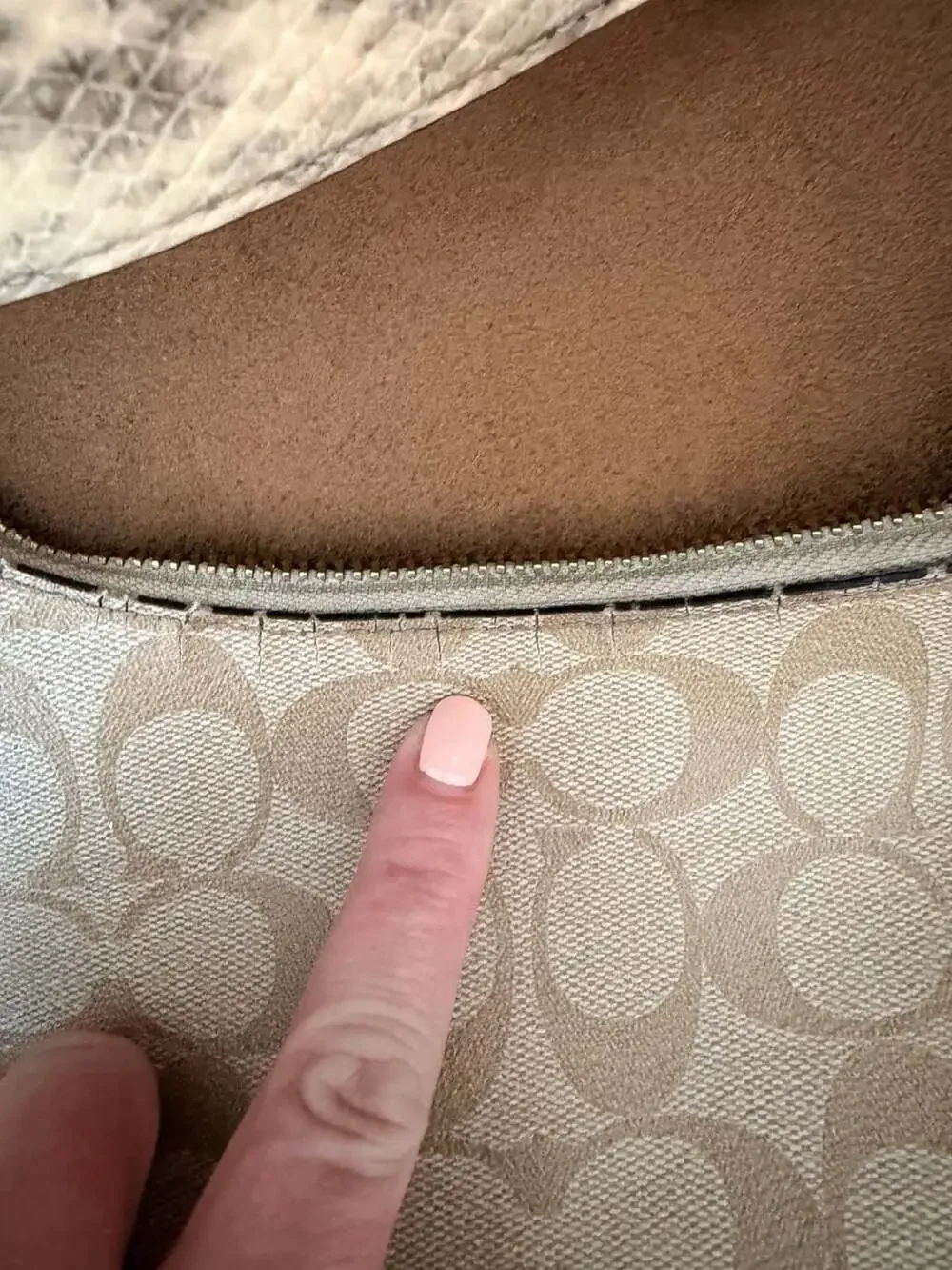 Coach Jules Hobo Signature Canvas Beige Leather Shoulder Bag Braid Strap